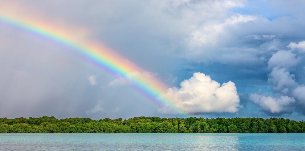 landscape, nature background, rainbow, beautiful nature, tropical, atoll, lagoon, nature, widi archipelago, indonesia, hd wallpapers, hd wallpaper, nature wallpaper