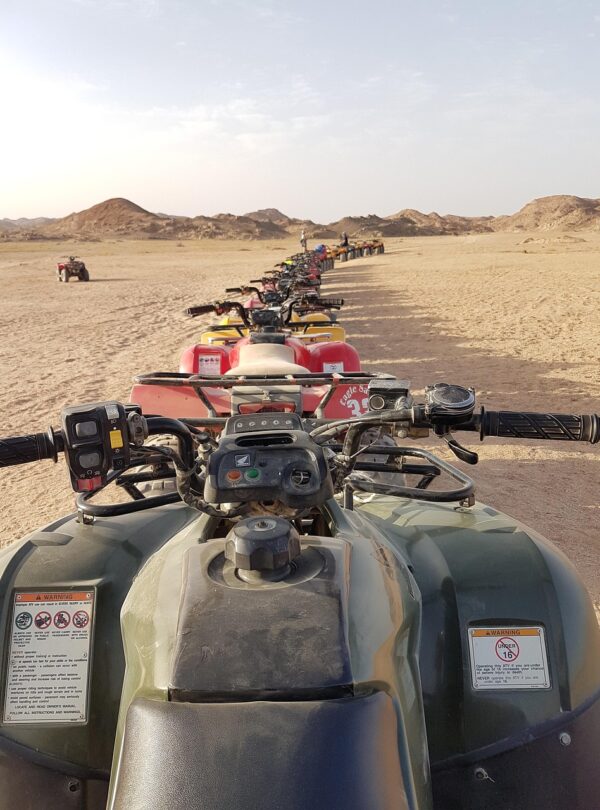 quad, desert, moto, nature, motor, vehicle, freedom, single file, adventure, excursion, safari