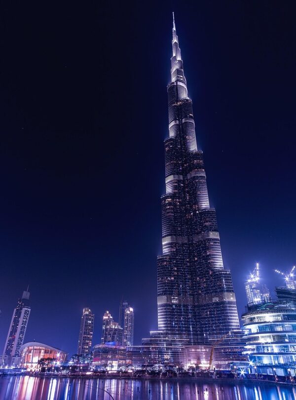 burj khalifa, emirates, dubai, uae, architecture, skyscraper, night, lights, city, modern, illuminated, waterfront, city lights, landmark, tower, famous, places of interest, tourist attraction, tourist destination, burj khalifa, burj khalifa, dubai, dubai, dubai, dubai, dubai