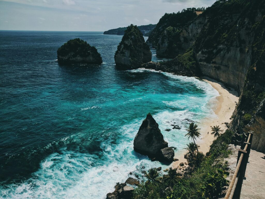 Explore the breathtaking cliffs and turquoise waters of Bali's scenic coastline.